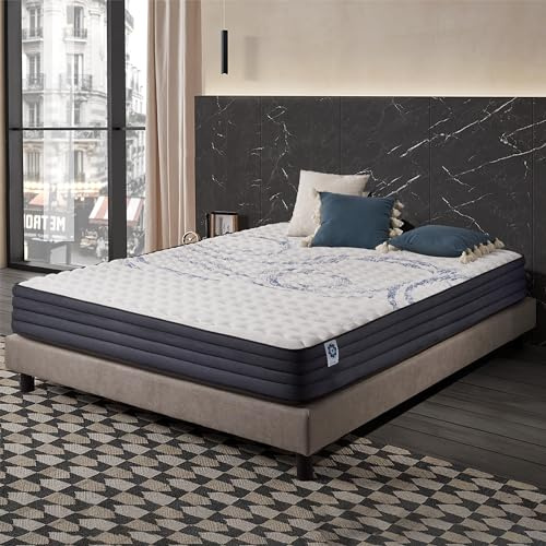 Naturalex - Perfectsleep - Colchón 160x200 cm Viscoelástico - 21 cm | Equilibrado - Espuma HR + Blue Látex - Transpirable - Confortable - Ergonómico - Hipoalergénico - Reversible Verano/Invierno