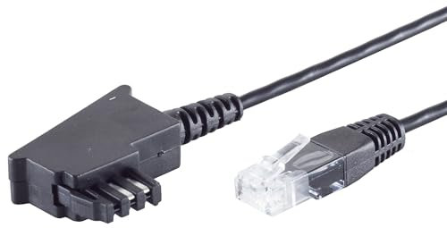1aTTack.de 1 câble de routeur TAE-F vers RJ45 (8P2C) - Câble TAE de raccordement pour routeur vers prise téléphonique - Compatible avec DSL, VDSL, ADSL, Fritzbox Internet, noir