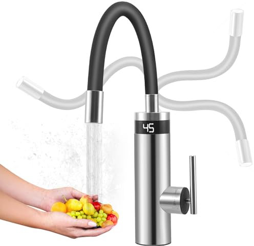 Robinet de Cuisine Flexible, Kitchen Tap with 2 Water Jets, Mitigeur Cuisine Noir, Mitigeur D'éVier Orientable à 360°, Robinet Cuisine en Acier Inoxydable (Ferreux)