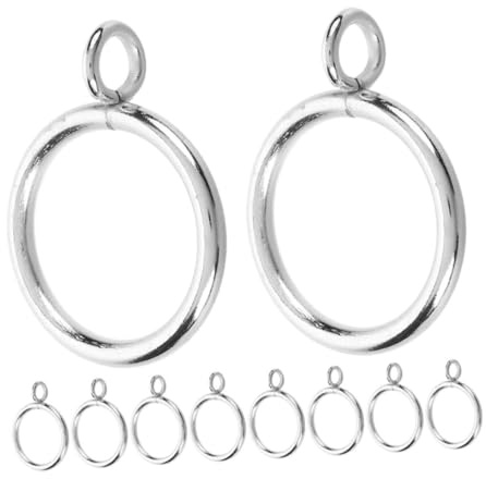 TOPPERFUN Anelli per Tende in Ferro Argento, 10 Pezzi con Occhiello