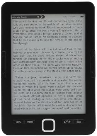 Eroader de 6 Pulgadas, Bk6033 HD Ink Screen Lector de Libros Electrónicos Portátiles Construido en Memoria 8 G, Lectores de Libros Electrónicos Amigables con los Ojos de Brillo