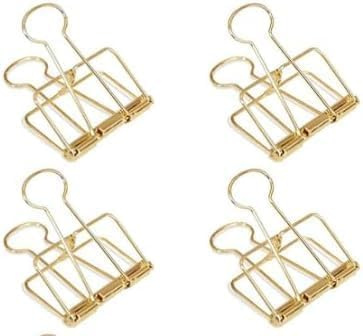4Pcs Gold Hollow Out Long Tail Wire Binder Clips Paper Binder Clip Large 51mm Binder and Paper Clips Small in Size and Light in Weight,Clips, Clamps and Rings,Office Products