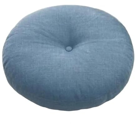 ZYAGH Coussin Meditation Coussin de siège en Lin de 40 cm, Rembourrage en Coton Doux, épais, for canapé, Balcon, Dossier, Chaise de Bureau, siège Circulaire pour Coussin(Dark Blue)