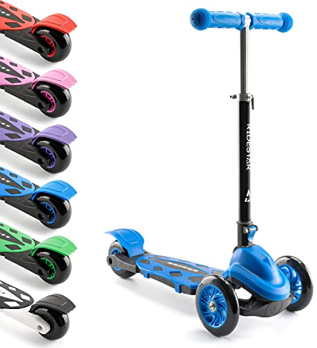RideStar Cruise Kids 3 Wheel Scooter | 3 Wheel Stability, Tilt-to-Turn Steering, 4 Height Handlebar Positions, Rear Foot Brake, Easy Fold Design, Children Age 3+