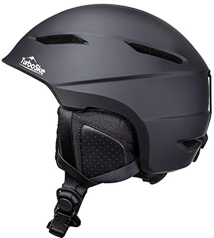 TurboSke Ski Helmet, Snowboard Helmet Snow Sports Helmet, Audio Compatible Helmet for Men, Women and Youth (L, Black)