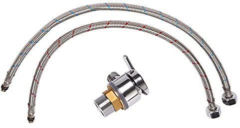 Jsrnqert Robinet de douche thermostatique argenté en cuivre, vanne mélangeur 3 ports, G1/2, 33-38 mm, résistant à la pression -1,0 MPa, pour camping-cars et yachts