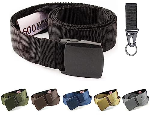 BLAINDERS Ceinture de Voyage Porte-Monnaie, Pochette secrète, Ceinture Cache Billets, Idéal pour Une Meilleure Sécurité en Voyage et Travail. (Noir)