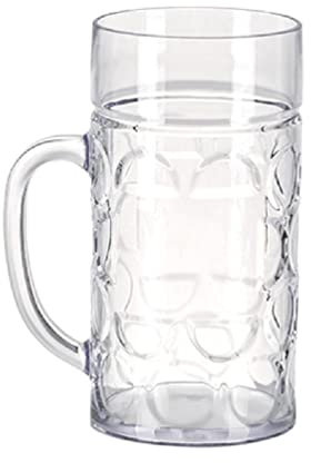 Taza de cerveza de plástico con asa, vasos irrompibles, vasos de agua inastillables para interiores y exteriores, aptos para lavavajillas