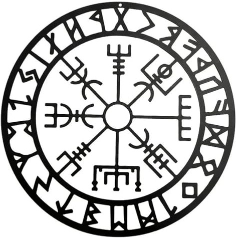 Queerelele viking dekoration svart metall väggkonst mytologi runor väggkonst väggskulpturer nordisk minimalistisk metall väggkonst för vardagsrum sovrum kontor hus väggdekoration – 28 cm