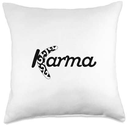 Karma boomerang consequence retribution moral belief Throw Pillow