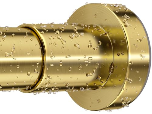 ZYRW Duschvorhangstange, goldfarben, 91,4-213,4 cm, rostfrei, verstellbare Duschstange, Federspannung, rutschfest, kein Bohren, Edelstahl-Duschstangen für Badezimmer, Fenster