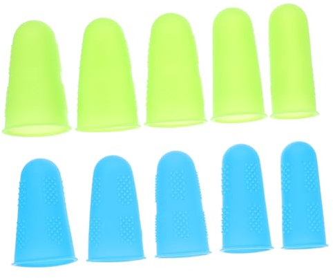 Healvian 10stücke Teiliges Silikon Fingerschutz- Anti-verbrühung Rutschfest Fingerkuppenschützend in Blau Und Grün Leicht Zu Tragen Praktisch Für Männer Und Frauen Arbeit