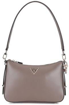 GUESS Borsa a tracolla Daryna da donna con cerniera superiore, Grigio Talpa Scuro, One Size, Daryna Top Zip Borsa a Spalla