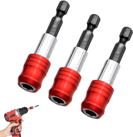 3PCS Drill Bit Extension Bar Universal Quick Release Bit Holder Magnetic Drill Extension Bar Adapter Suitable for Electric Drills,Screwdriver, Batch Head and Other to Transfer
