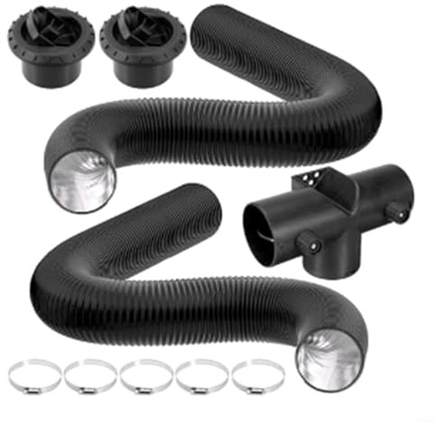 EffiFish 10pcs T-Pipe Auxiliary Heater Diesel Kit, with 75mm Hot Air Hoses Vents and Clips For Webasto 2kW 5kW 8kW