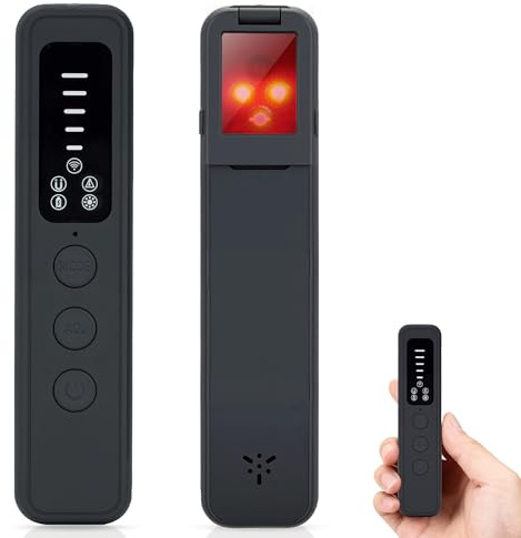 Mcbazel Detector de Cámara Oculta,6 en 1 Mini Detector Espia y Localizador GPS para Coche, Escáner de Señal RF para Microfonos y Spy Camera, Alarma de Puerta para Hotel y Oficina