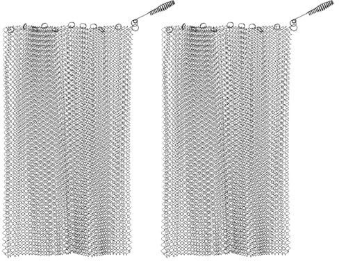 Homoyoyo Lot de 2 Rideaux Pare-Feu en Maille Fine pour Cheminée Panneau de Protection Anti-Étincelles 61 X 51 CM Grille Résistante à la Chaleur Accessoire Sécurité Foyer Intérieur