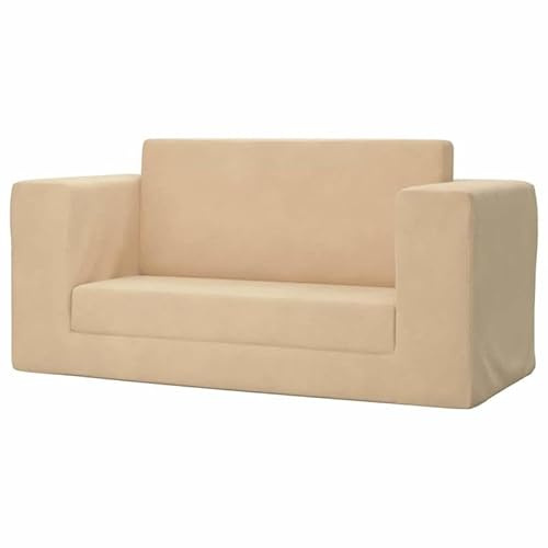 Eleganz Sofá cama infantil de 2 plazas de felpa suave (100% poliéster) – Acogedor mueble para dormir para bebés y niños pequeños – Perfecto para habitaciones de niños y habitaciones de invitados