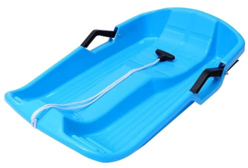 Barnens Pulka 2-personers lättviktsportabel toboggan med draglina | släde och Snöslider för pojkar och flickor, , sand, is, grässluttningar och nedförsbackar, lek utomhus