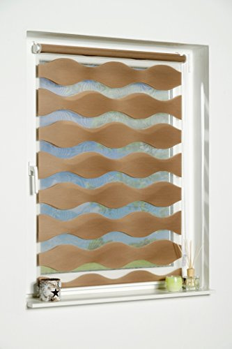 K-home Klemmfix Doppelrollo Welle ohne Bohren - Taupe 90 cm x 150 cm (B x L)