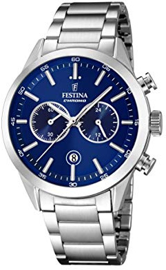 Festina Herrkronograf kvarts klocka med rostfritt stål armband F16826/B