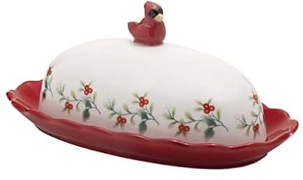 Pfaltzgraff Winterberry Cardinal Butter Dish