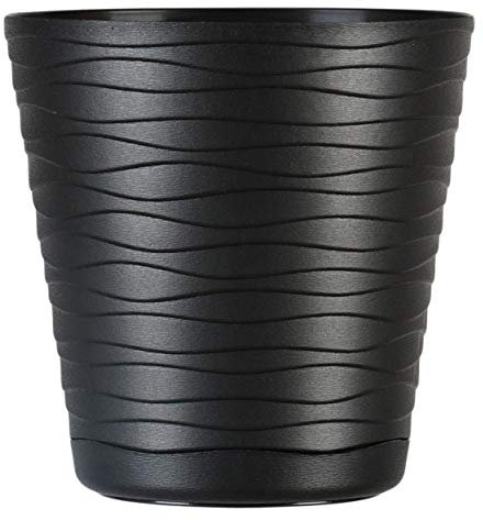 Home Garden Ornaments Tedi Plant Pots Indoor – Indoor Plant Pot with Drainage Holes and Integrated Saucer, Plastic Flower Pots (Diameter: 17cm, Colour: Black)