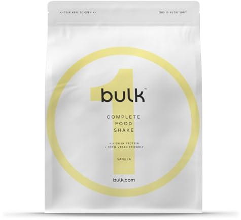 Bulk 1 Complete Food Shake, Sostituto completo del pasto, vegano, Vaniglia, 3kg, 30 porzioni
