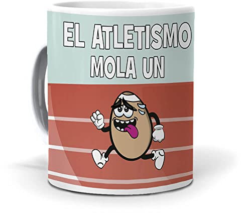 Taza El Atletismo Mola un Huevo. Cerámica AAA - 350 ml.