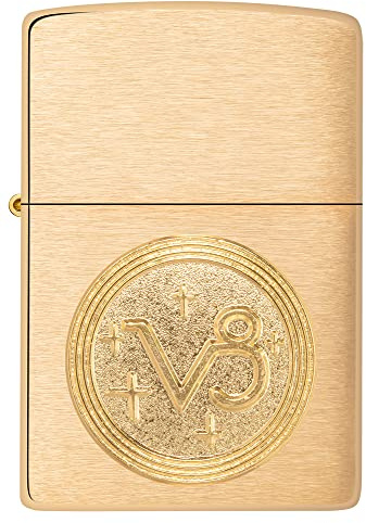 Zippo Briquet Tempête - Emblème Capricorne, Zodiaque - Finition Laiton Brossé - Rechargeable - Réutilisable - Design Coupe-Vent - Coffret Cadeau Fabriqué aux États-Unis - Exclusivité Amazon