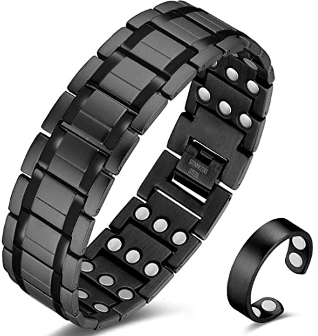 Cigmag 3X Magnetic Bracelets for Men Ultra Strength Titanium Steel Bracelet Wrist Adjustable with Sizing Tools