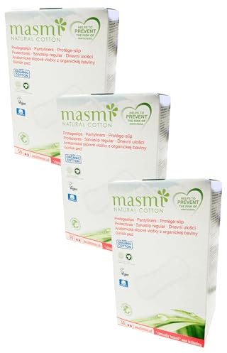 MASMI NATURAL COTTON Bio Slipeinlagen Flex (30 Stück) (Packung mit 3)