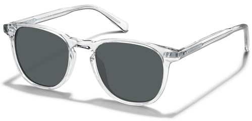 CARFIA Vintage Polarisierte Sonnenbrille für Herren UV-Schutz Fahrerbrillen mit Rechteckigen Acetatrahmen
