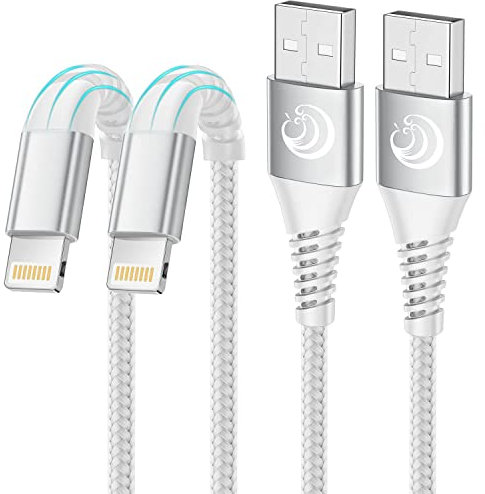 Aioneus Cable iPhone 2M 2Pack, [Apple MFi Certificado] Cargador Carga Rápida Nylon Trenzado USB A a Cable Lightning para iPhone 14 13 12 11 Pro XS MAX XR X 8 7 6S Plus 5 5S, iPad