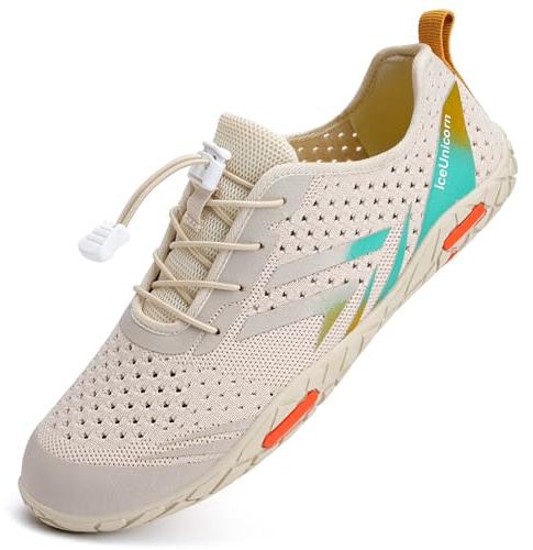 Scarpe da acqua da donna, da uomo, per acqua, spiaggia, nuoto, asciugatura rapida, scarpe a piedi nudi, per piscina, canottaggio, surf, immersioni, yoga, 356beige, 42 1/3 EU