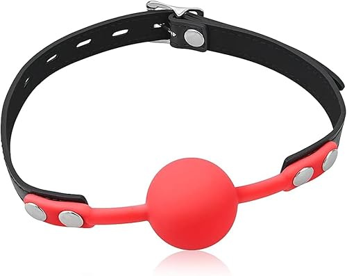 Silicone bocca palla bavaglio con bloccabile cinghia regolabile bocca aperta vincoli fantasia giocattoli del sesso per la coppia amante (Rosso)