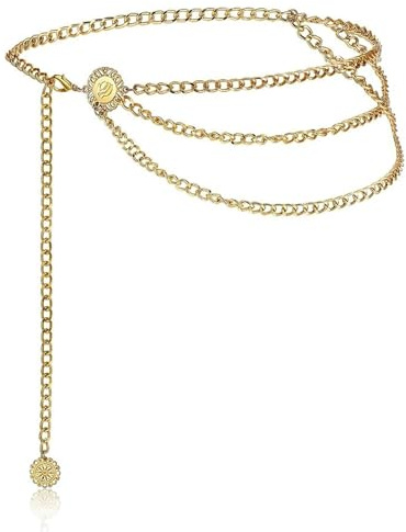 GAUEIOUR Waist Chain Pirate, Belly Chain Belts for Women, Fashion Multi Layered Body Jewelry Chain Belt Adjustable Waistbands Body Decorate for Women Skirt Pants, Vintage Chain Belt(Gold)