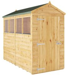 WALTONS | 8ft x 4ft Premium Shiplap Apex | Modular Wooden Garden Storage Shed | 8x4 | 2.4m x 1.2m | Tongue and Groove | Felt Included | 10 Year Guarantee