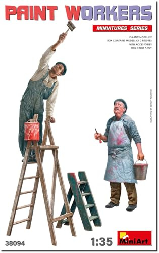 Miniart 38094 1:35 Fig. Juego Pintor con Accesorios (2) - reproducción Fiel, modelismo, Kit de plastico, Manualidades, Hobby, Pegar, modelismo, ensamblar