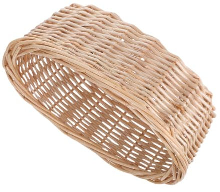 MERRYHAPY Cesta De Almacenamiento De Mimbre Tejida Mano para Servir Pan Refrigerios Frutas y Decoración De Cocina para Panecillo Comida Mesa Fiesta o Exterior