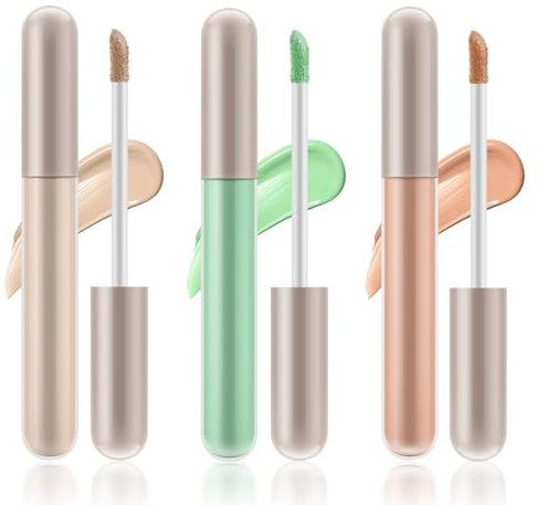 Apooliy Set Di 3 Sticks Correttori,Copertura Totale,Bastone Liquido Leggero,Bastone Anti-correttore Impermeabile Per Occhiaie,Macchie, Macchie Di Invecchiamento, Acne, Lentiggini