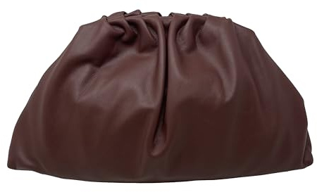 Chicca Borse Borsa Clutch a Mano o Tracolla da Donna in Pelle (Cioccolato)