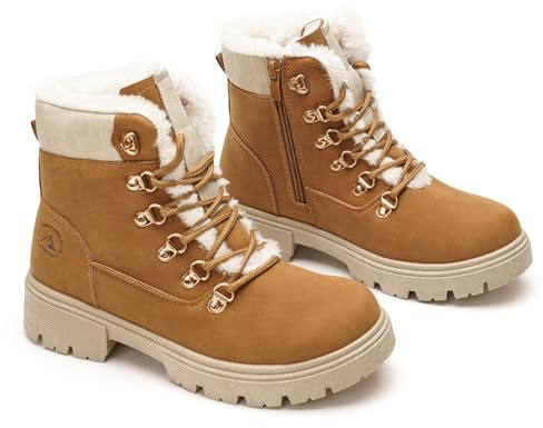 GLAMORA Botas de nieve mujer impermeables térmicas con forro de pelo suave, antideslizantes, cálidas y cómodas, ideales para invierno, montaña o trabajo