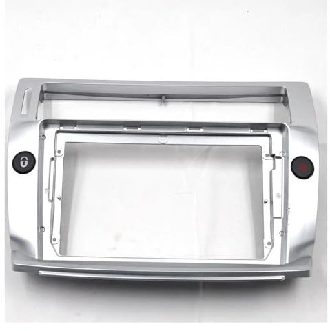 För Citroen C4 För Quatre 2 Din Bilradio Stereo Ljudplatta Fascia Ram Stor Skärm Auto Android Player Panel Dash Mount Kit Radions fasciaram(Silver)