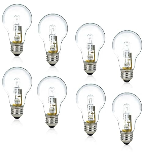 Acyoyava 8Pcs 043168787963 78796 Halogen Light Bulbs丨43W 120V Clear Dimmable Bulbs for A19 Type E26 Base丨Suitable for Table Lamps