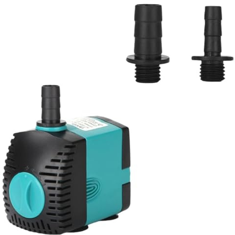 QOXEZY för ULTRA-tyst nedsänkbar fontänpump för akvarium, akvarium och trädgård vattencirkulation, blå och svart
