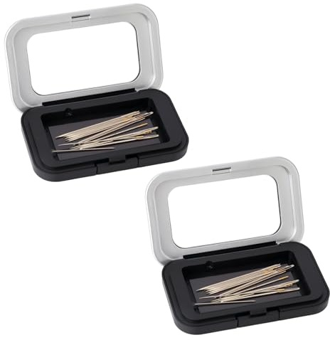 2 Pcs Magnetic Sewing Needles Case,Strong Magnet Sewing Needle Case,Portable Magnetic Pin Holder with Clear Lid,Knitting Needle Storage for Small Metal Items,Quilting,Paper Clips,Bobby Pin