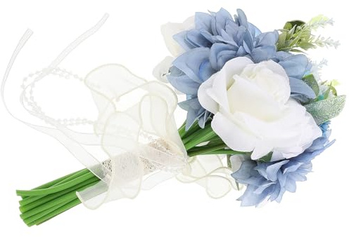 KAILIKETIY Ramo de Novia Material de Poliéster y Hierro, Fácil de Mantener de Flores Artificiales Realista para Boda Adecuado para de Hogar y
