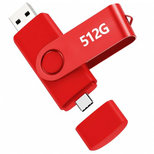 USB-minne 512 GB, USB2.0 mini flash-enhet lagringsrotering minnespinne