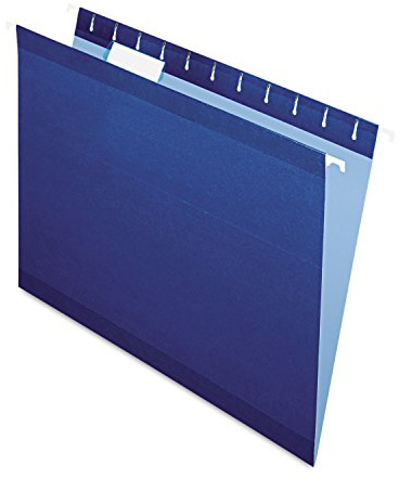 Pendaflex Reinforced Hanging File Folders, Letter Size, Navy, 1/5 Cut, 25/BX (4152 1/5 NAV)